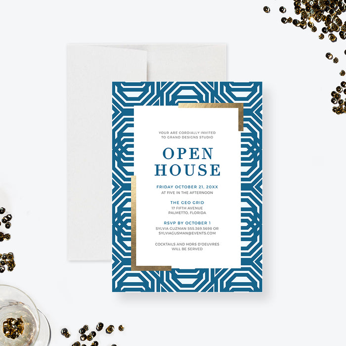 Business Open House Invitation Template, Company Party Formal Event Di