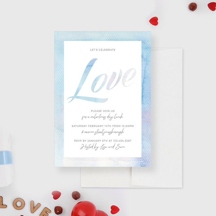 Valentines Day Lunch Invitation Template, Celebrate Love Valentines Party Invite, Girls Galentines Day Invitation Digital Download, Romantic Engagement Party invites