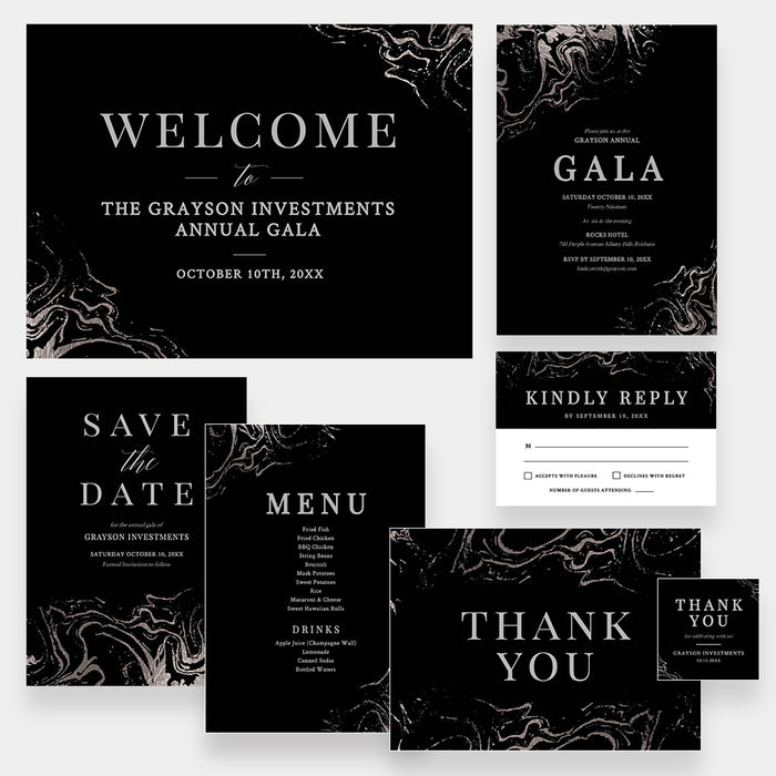 Gala Invitation Editable Template, Save the Date Thank You Note Digital Download, Corporate Company Event Party, Office Party Printable