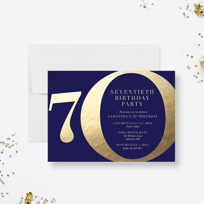 70th Birthday Invitation Template, 70 Years In Business Digital Download, 70th Business Anniversary Invite Cards