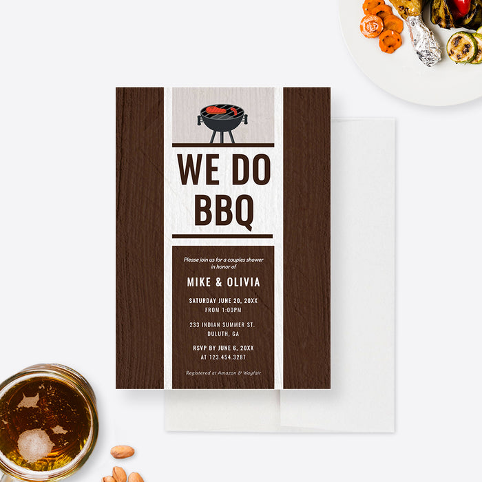 We Do BBQ Bridal Shower Invitation Template, Backyard BBQ Engagement Party Digital Download, Birthday Bbq Invites, Barbecue Rehearsal Dinner, Cookout Couples Shower Invites