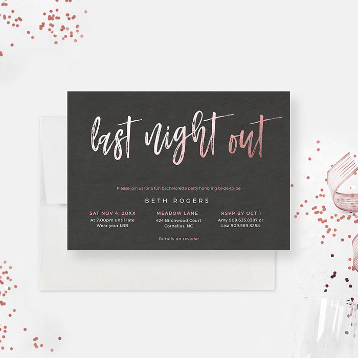 Last Night out Bachelorette Party Invitations, Weekend Itinerary Digital Download, Ladies Night Birthday Invites, Wedding Bridal Party with Agenda, Program of Events Printable Cards