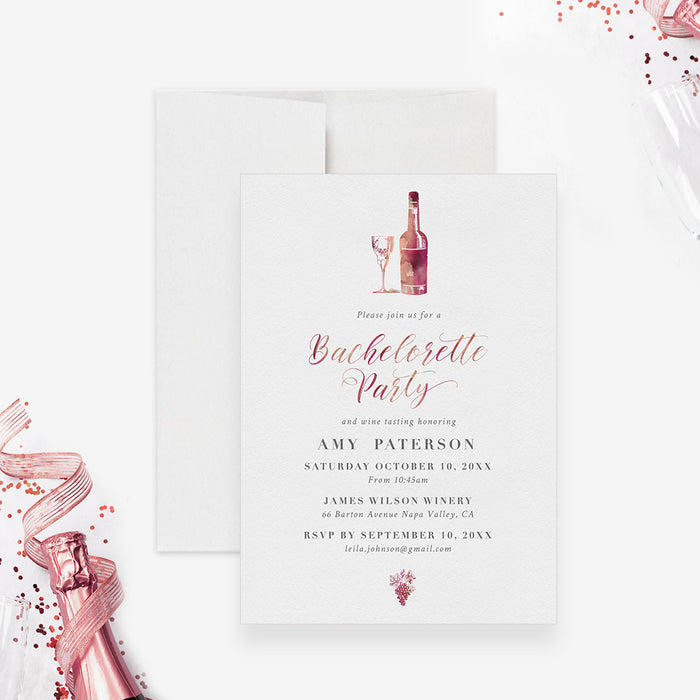 Wine Bachelorette Party Invitation, Hens Night Girls Night Out, Red Wine Tasting Party Invite, Wine Bridal Shower Bachelorette Weekend