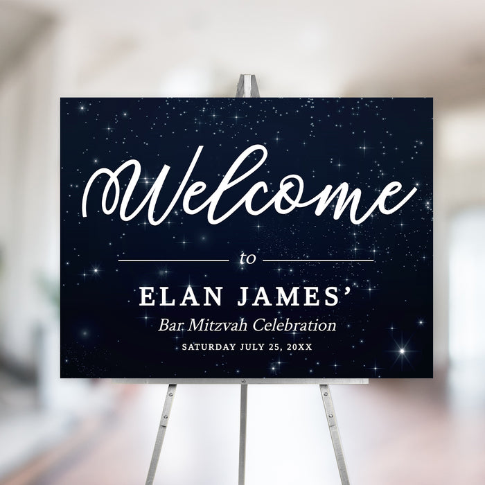 Star Party Welcome Sign Edit Editable Template, Printable Sign 24 X 18 Inches Instant Digital Download, Night Sky Printable Sign