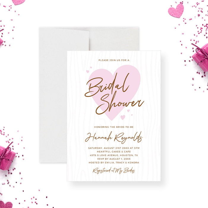 Cute Bridal Shower Invitation Template, Romantic Engagement Party Digital Download Invites, Wedding Couples Shower Party, Valentines Day Party Invitations, Love Heart Anniversary Party