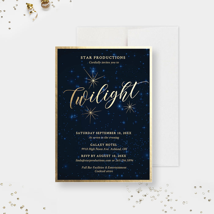Twilight Invitation Template, Starry Night Sky Digital Download, Celestial Twilight Dinner Party, Galaxy Invitation