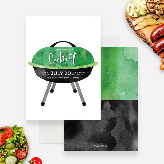 Summer Cookout bbq Party Invitation Editable Template, Backyard Birthday Barbecue Printable Digital Download, We Do BBQ Party Invite