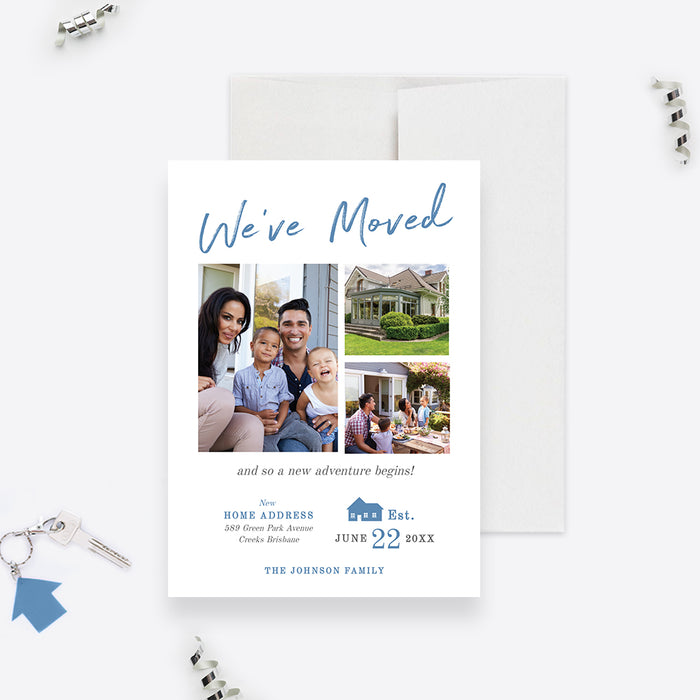 Moving Announcement Editable Template, Moving Card Printable Digital Download, Address Announcement Card, We've Moved, Moving House Card