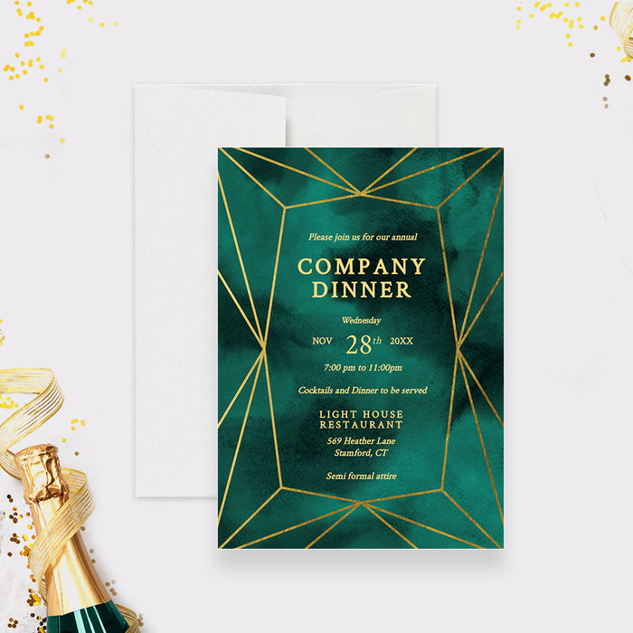 Simple Dinner Invite Company Dinner Invitation Editable Template, Business Invite Digital D