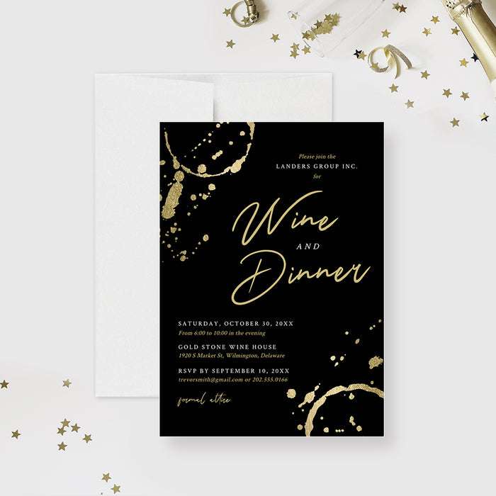Wine and Dinner Invitation Template, Annual Dinner Invites Digital Download, Wine Tasting Party, Happy Hour Business Invitation, Wine and Dine Birthday Invites, Wine Bachelorette