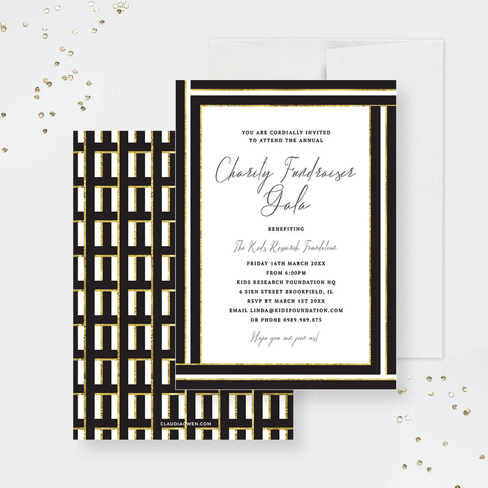 Charity Fundraiser Invitation Template, Silent Auction Gala Invites Digital Download, Formal Awards Dinner Party, Employee Retirement Party, Business Client Appreciation Dinner