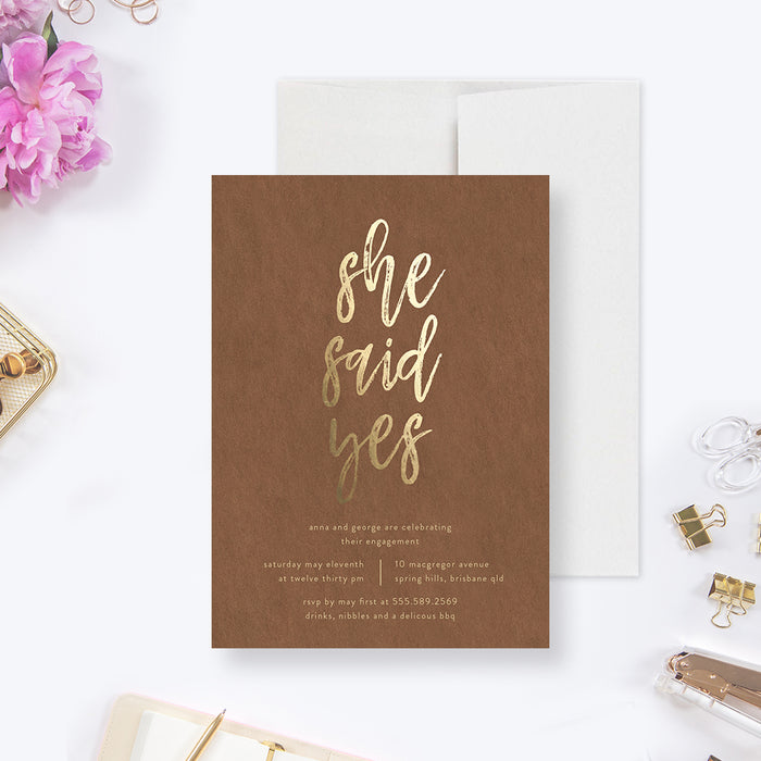 She Said Yes Engagement Party Invitation, We Are Engaged, Simple Engagement Dinner Announcement, Wedding Engagement Shower, Getting Married