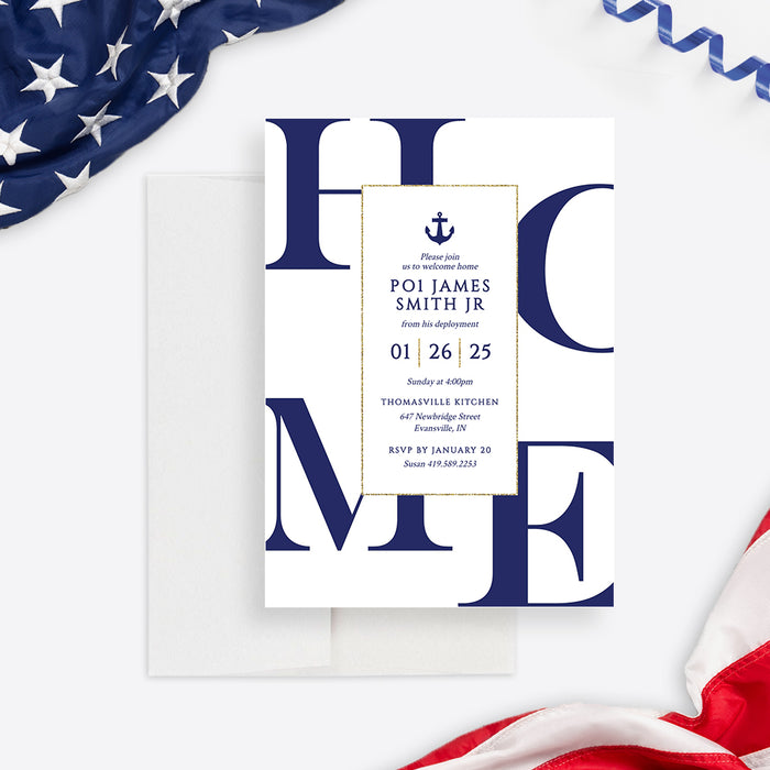 US Navy Welcome Home Party Invitation Editable Template, Homecoming Digital Invites, Deployment Welcome Home Son, Marine Hero's Welcome