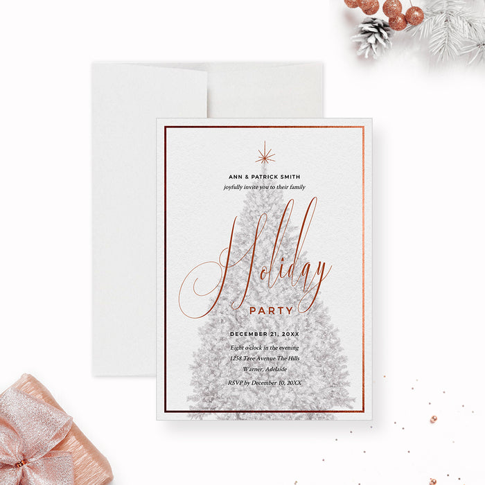Holiday Party Invitation Editable Template, Christmas Tree Invite Instant Digital Download, Printable Office Holiday Party