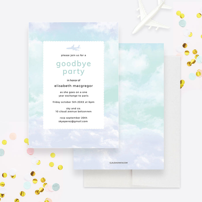 Goodbye Party Invitation Template, Going Away Party Invites Digital Download, Farewell Party Invitation, Bon Voyage Party, Moving Away Cards Instant Download