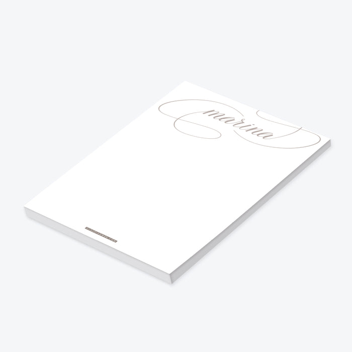 Elegant White and Beige Personalized Notepad