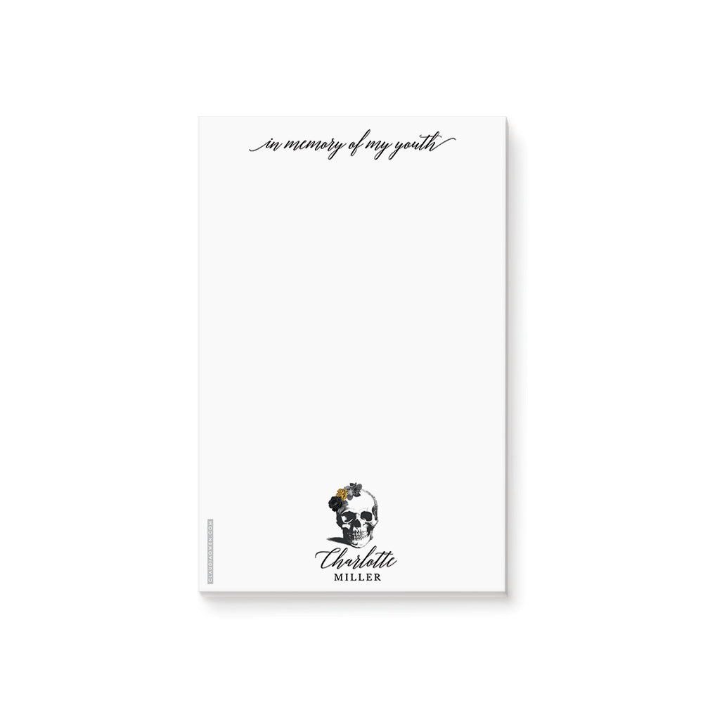 Halloween Notepad with Skull, Death to my 20th Birthday Keepsake