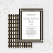 Black and gold charity fundraiser gala invitation template with elegant geometric pattern, gold border, and editable event details-front-back