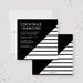 black and white cocktails and dancing birthday invitation digital template with modern geometric design for an adult birthday party