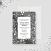 Elegant corporate dinner digital invitation template with black-and-white bokeh background and company event details-front