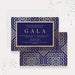 Corporate gala digital invitation featuring gold geometric design on navy background