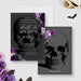 Death to My 20s party invitation with gothic skull and purple floral design-front-back
