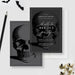 Death to Your 20s birthday invitation front and coordinating skull artwork on the back.