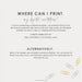 Claudia Owen digital invitation printing guide with Prints of Love and printed design options.