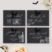 Editable Death to My 20s table sign set in black with white script, skulls and party-themed illustrations