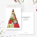 Family photo Christmas card template featuring a cute Christmas tree design and customizable holiday greeting text in a clean modern layout.