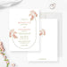 Elegant spring wedding invite featuring soft pink flowers