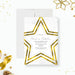 Gold star holiday party invitation template featuring elegant gold stars on a modern layout, editable digital Christmas invite for business or corporate events.