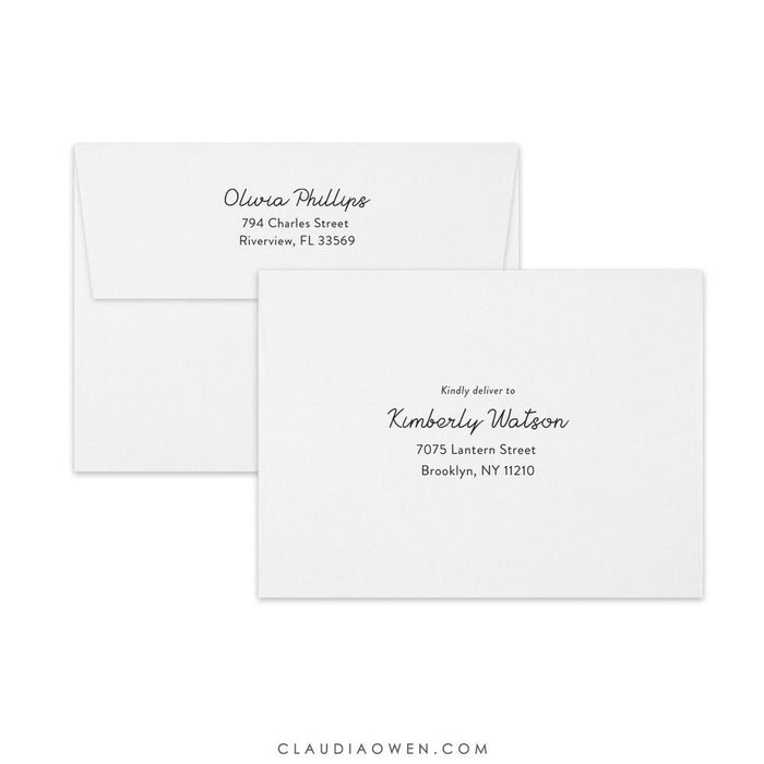 Guest Address Printing and Return Address Printed on Your Envelopes, Personalized Custom Envelope Addressing, Mailing Envelope