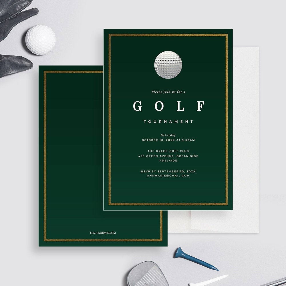 Golf Birthday Party Invitation Editable Template, Golf Tournament Prin ...