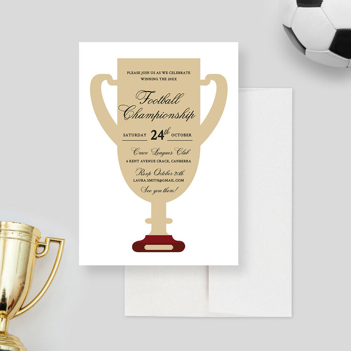 Trophy Sport Theme Party Invitation Edit Yourself Template, Sports Party Printable Digital Download, Sport Event Invite Trophy Cup