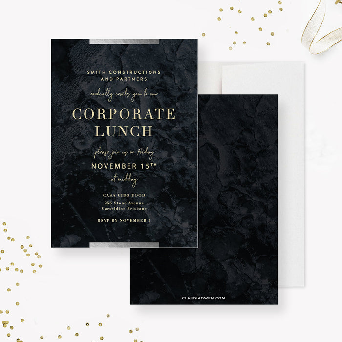 Corporate Event Party Invitation, Elegant Business Party Company Dinner, Professional Office Party Formal Work Function
