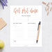 Get Shit Done Printable To Do List Edit Yourself Template, Printable Stationary Digital Download, Digital Planner Organizer