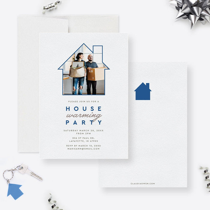 Housewarming Party Invitation New Home Announcement, We&#39;ve Moved New House Invite, Moving Invitation Open House New Address