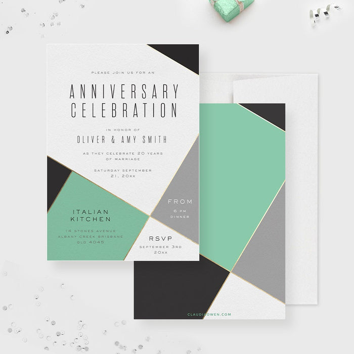 Work Business Anniversary Party Invitation, Company Anniversary, Wedding Anniversary Dinner Invite Marriage Anniversary Celebration