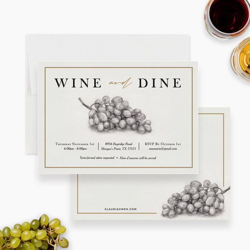 Wine and Dine birthday Party Invitation, Wine Bridal Shower Wine Bachelorette, Wine Themed Winery Bridal Shower, Wine Tasting Party