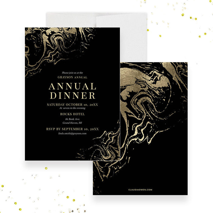 Annual Dinner Gold Gala Party Invitation Edit Yourself Template Digital Download, Corporate Event Company Office Party Printable, Work Party
