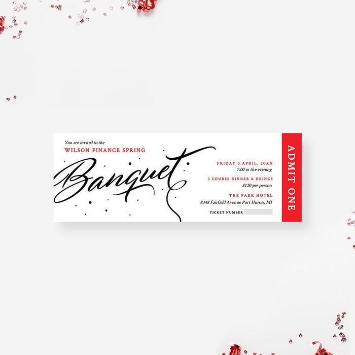 Banquet Invitation Edit Yourself Template with Matching RSVP and Ticket, Professional Business Corporate Formal Event Digital Download