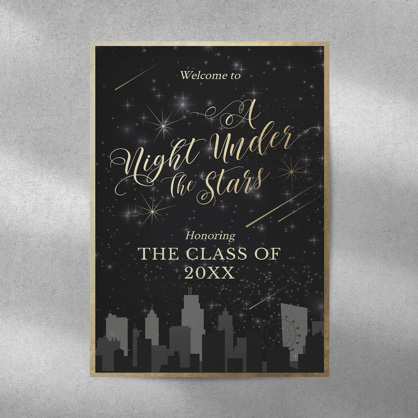 Prom Printable Welcome Poster A Night Under The Stars, Night Sky Edita ...