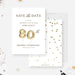 80th Save the Date Card Edit Yourself Template, 80th Eightieth Eighty Birthday Balloon Digital Download, 80th Business Wedding Anniversary