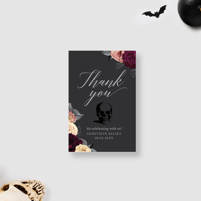 Thank You Gift Tag Template, Birthday Tag Printable Digital Download, Death Party Editable Thank You Favor Tag 2 x 3 Inches