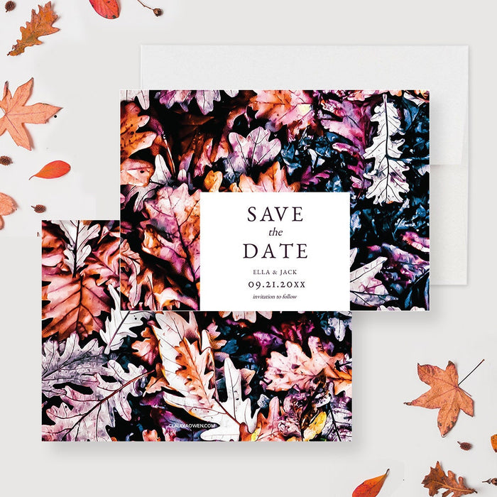 Fall Wedding Editable Invitation Template Set, Autumn Wedding Invitation Bundle, Personalized Thank You Card Save the Date Instant Download