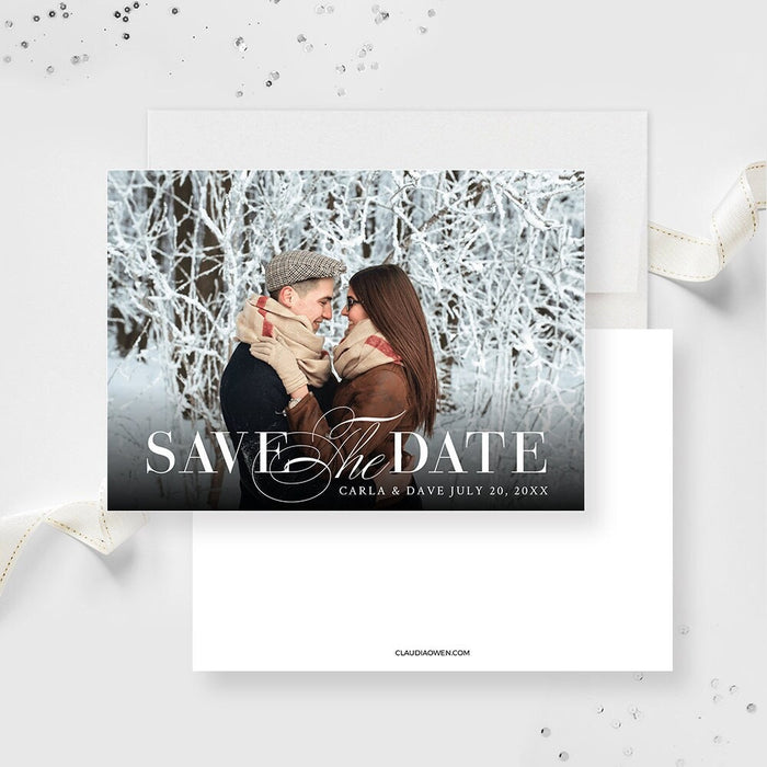 Photo Save the Date Editable Template, Printable Save the Date Cards Instant Digital Download, Custom Wedding Save the Date