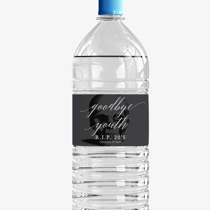 Water Bottle Labels Death to Your 20s Template, Editable Bottle Labels, Fountain of Youth Printable Digital Download, 30th Birthday