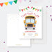 2nd Birthday Party Invitation Editable Template, School Bus Party Printable Digital Download, Wheels on the Bus Invitation Turning 2 Two