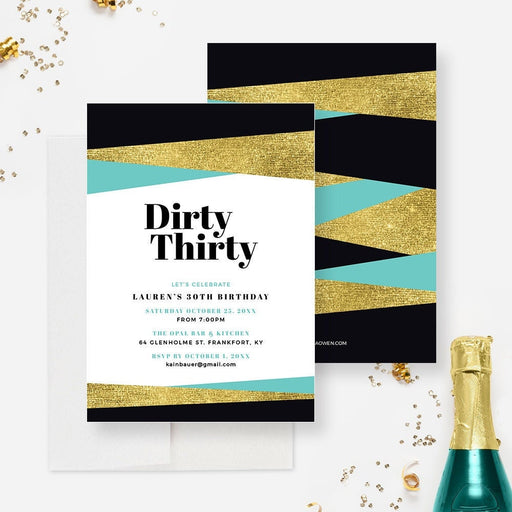 Dirty Thirty 30th Birthday Party Invitation Editable Template, Flirty Thirty AF Digital Download, Talk Thirty To Me Printable Invite